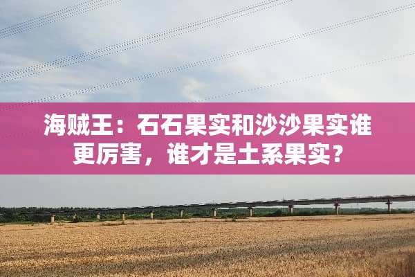 海贼王：石石果实和沙沙果实谁更厉害，谁才是土系果实？