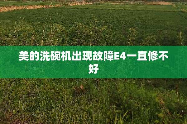 美的洗碗机出现故障E4一直修不好