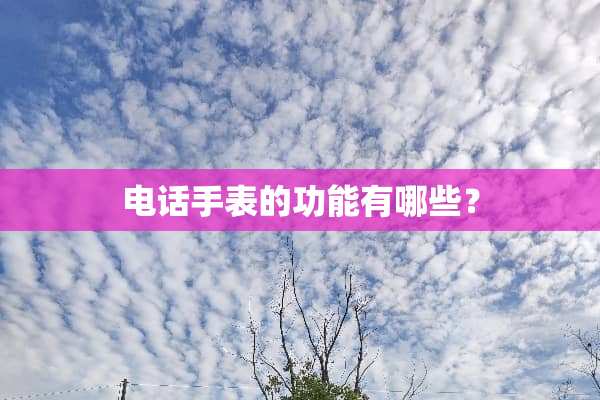 电话手表的功能有哪些？