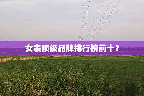 女表**品牌排行榜前十？