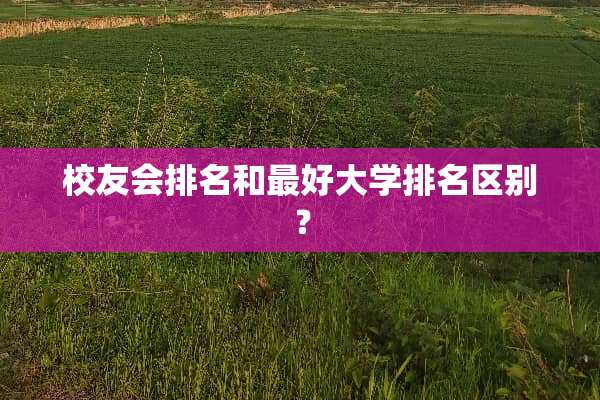 校友会排名和最好大学排名区别？