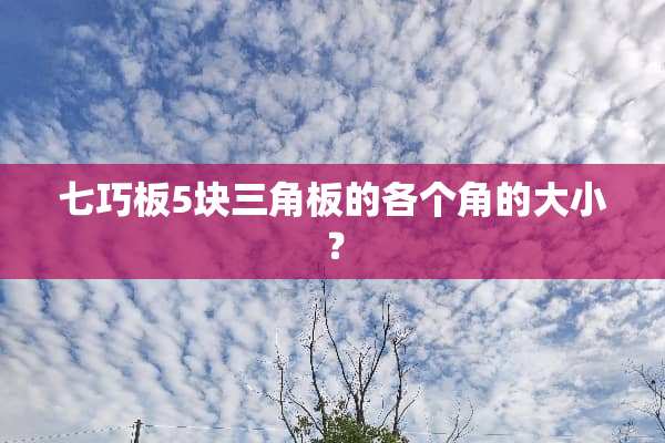 七巧板5块三角板的各个角的大小？