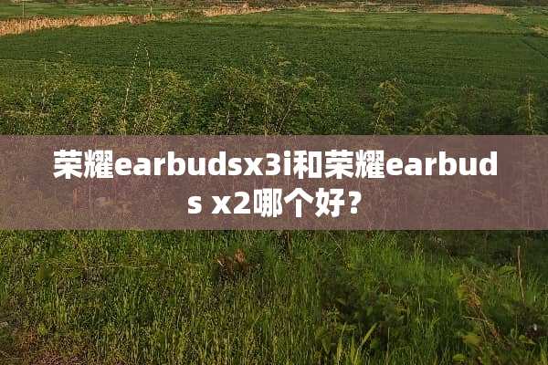 荣耀earbudsx3i和荣耀earbuds x2哪个好？