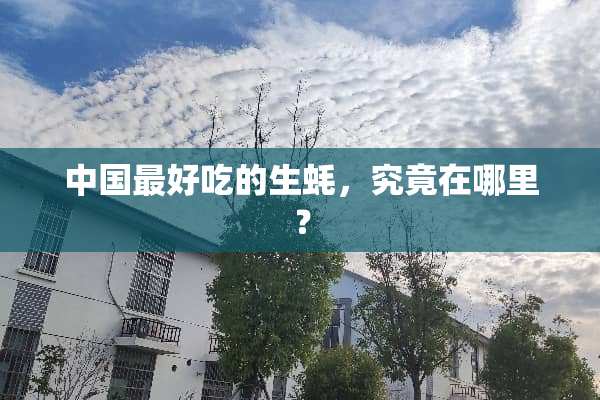 中国最好吃的生蚝，究竟在哪里？