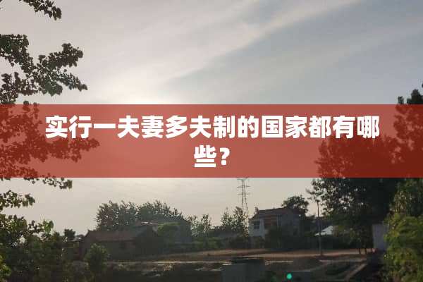 实行一夫妻多夫制的国家都有哪些？
