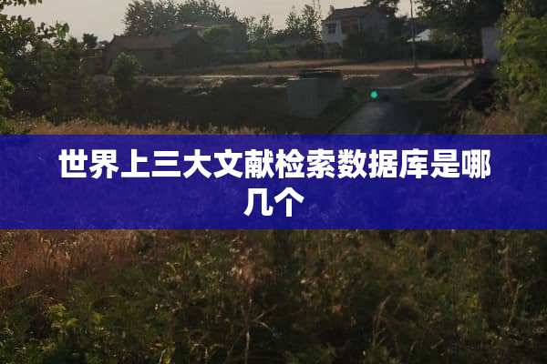 世界上三大文献检索数据库是哪几个