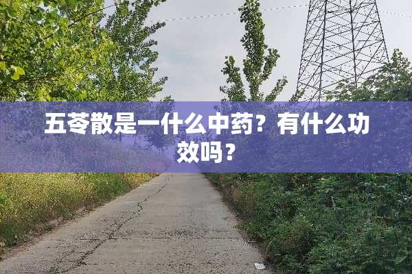 五苓散是一什么中药？有什么功效吗？