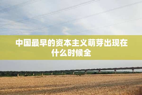 中国最早的资本**萌芽出现在什么时候全