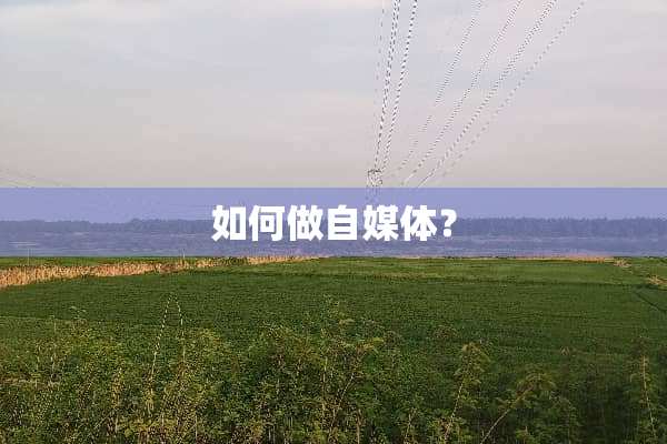 如何做自媒体？