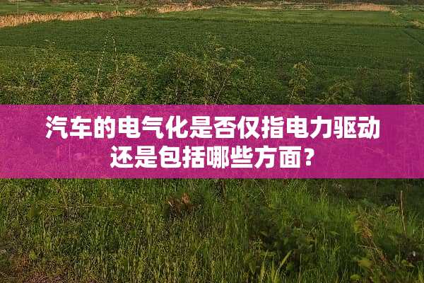 汽车的电气化是否仅指电力驱动还是包括哪些方面？