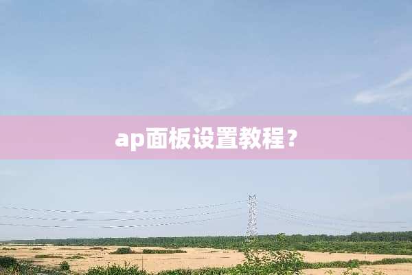 ap面板设置教程？