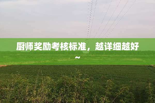 厨师奖励考核标准，越详细越好~