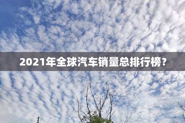 2021年全球汽车销量总排行榜？