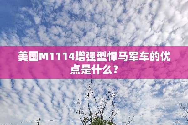 美国M1114增强型悍马**的优点是什么？