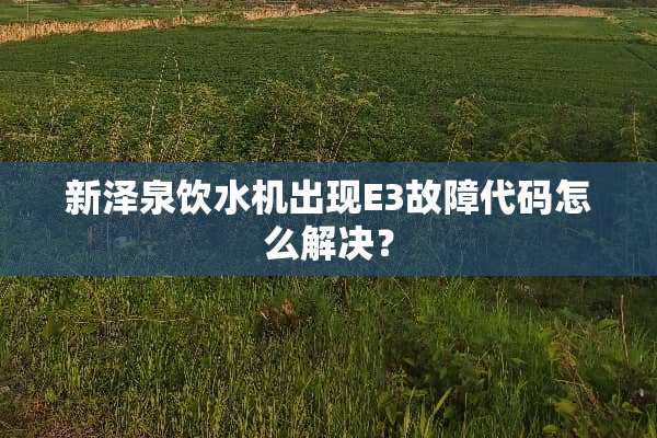 新泽泉饮水机出现E3故障代码怎么解决？