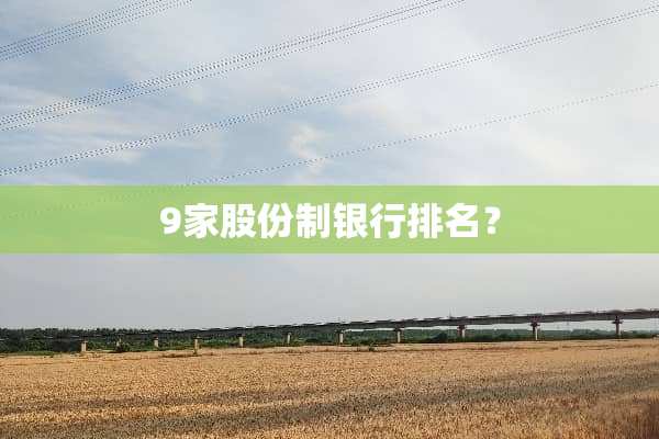 9家股份制银行排名？