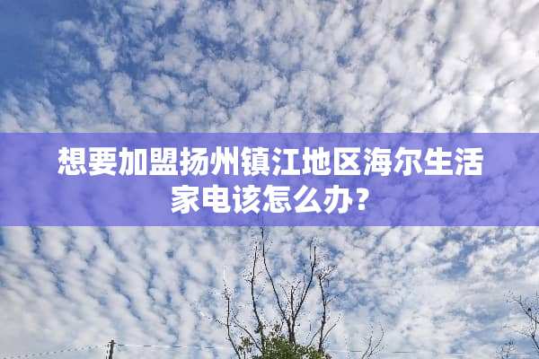 想要加盟扬州镇江地区海尔生活家电该怎么办？