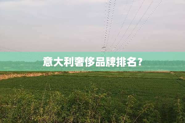 意大利奢侈品牌排名？