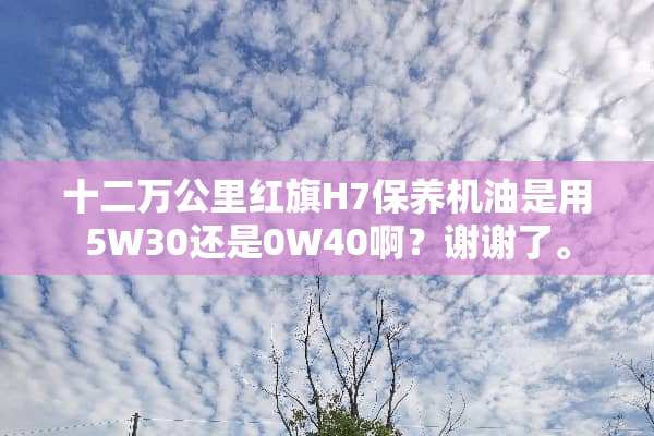 十二万公里红旗H7保养机油是用5W30还是0W40啊？谢谢了。