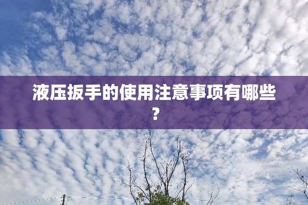 液压扳手的使用注意事项有哪些？