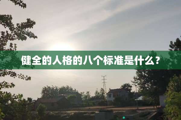 健全的人格的八个标准是什么？