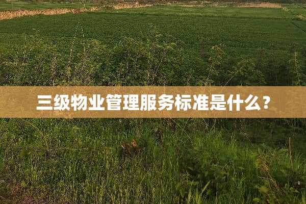 **物业管理服务标准是什么？