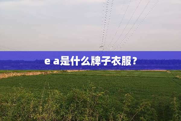 e a是什么牌子衣服？