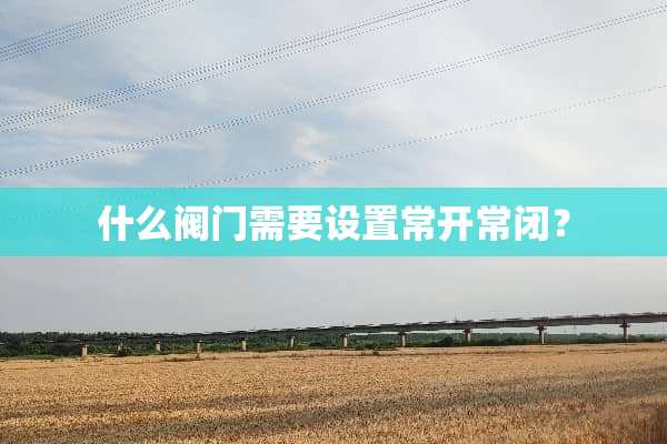 什么阀门需要设置常开常闭？