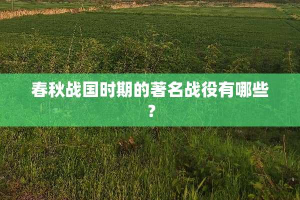 春秋战国时期的著名战役有哪些？