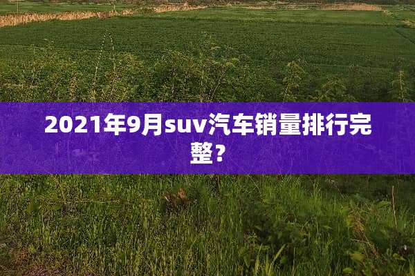 2021年9月suv汽车销量排行完整？