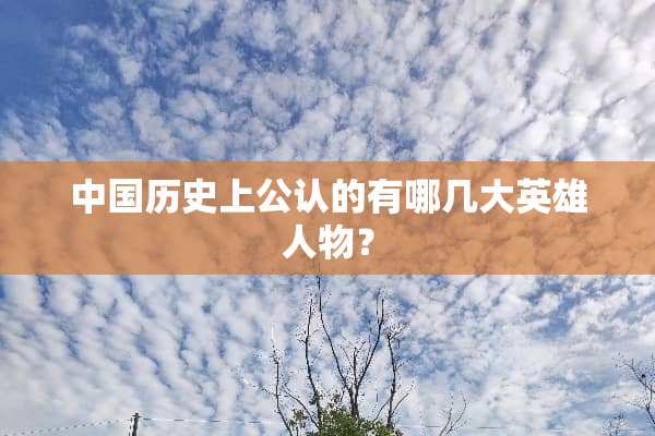 中国历史上公认的有哪几大英雄人物？