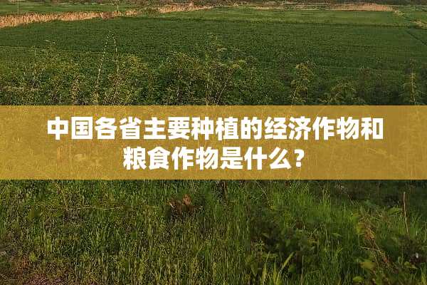 中国各省主要种植的经济作物和粮食作物是什么？