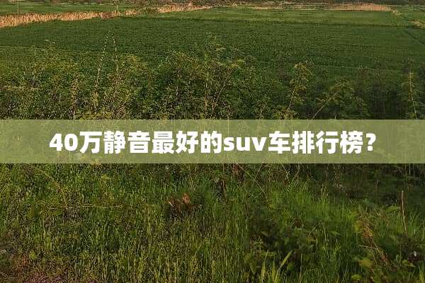 40万静音最好的suv车排行榜？