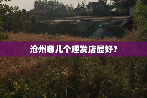 沧州哪儿个理发店最好？