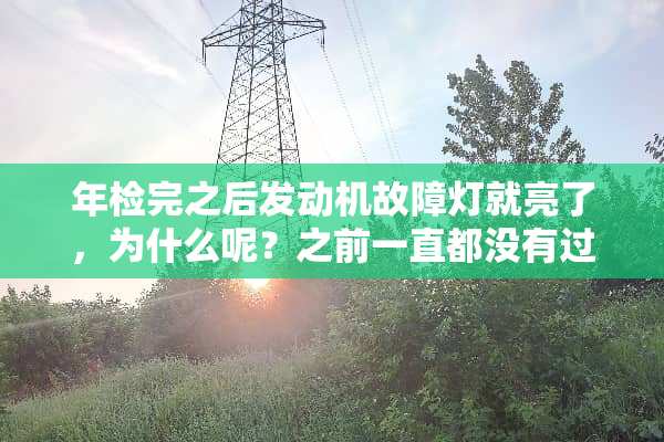 年检完之后发动机故障灯就亮了，为什么呢？之前一直都没有过这样的情况