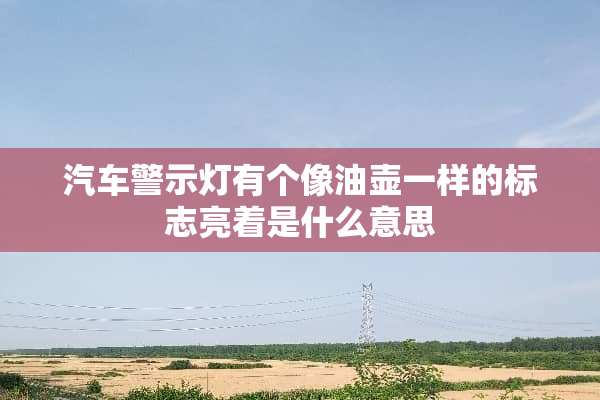 汽车警示灯有个像油壶一样的标志亮着是什么意思