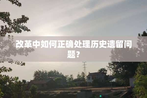 改革中如何正确处理历史遗留问题？