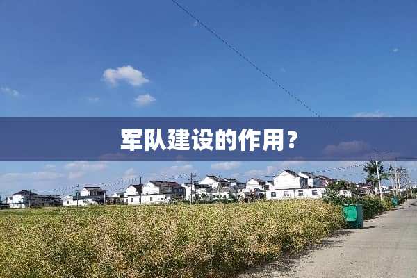 **建设的作用？
