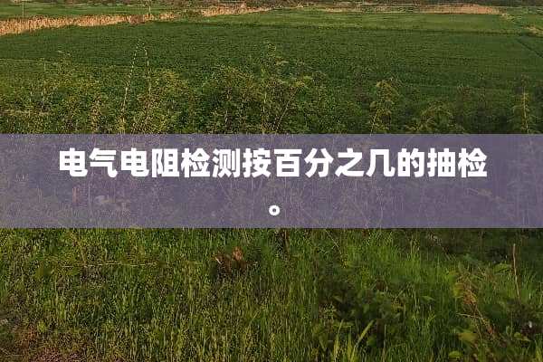 电气电阻检测按百分之几的抽检。