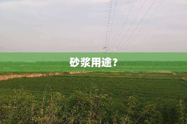 砂浆用途？