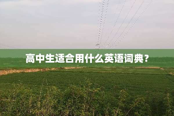 高中生适合用什么英语词典？