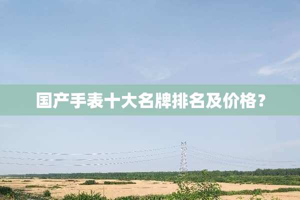 国产手表十大名牌排名及价格？