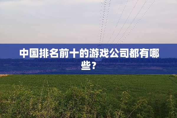 中国排名前十的游戏公司都有哪些？