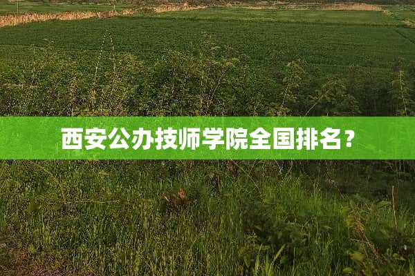 西安公办**学院全国排名？