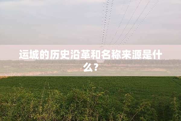运城的历史沿革和名称来源是什么？