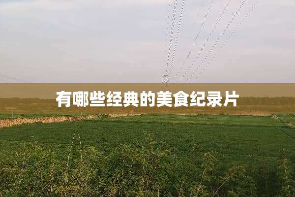 有哪些经典的美食纪录片