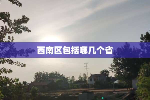 西南区包括哪几个省