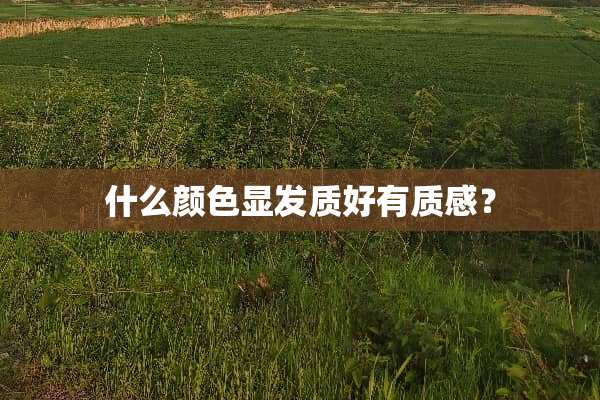 什么颜色显发质好有质感？