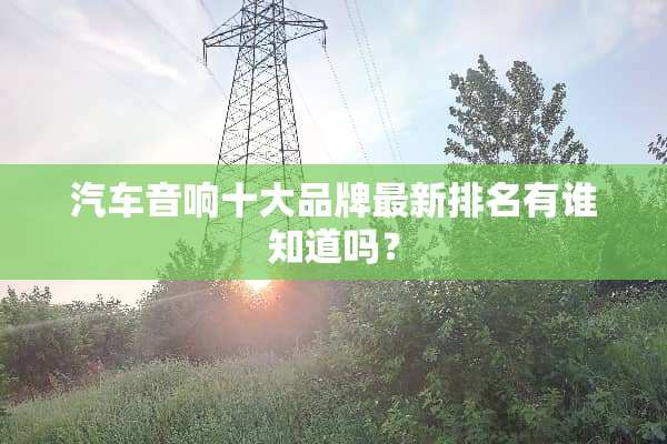 汽车音响十大品牌最新排名有谁知道吗？