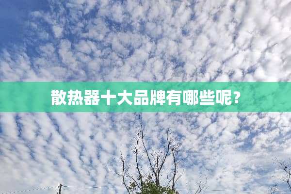 散热器十大品牌有哪些呢？